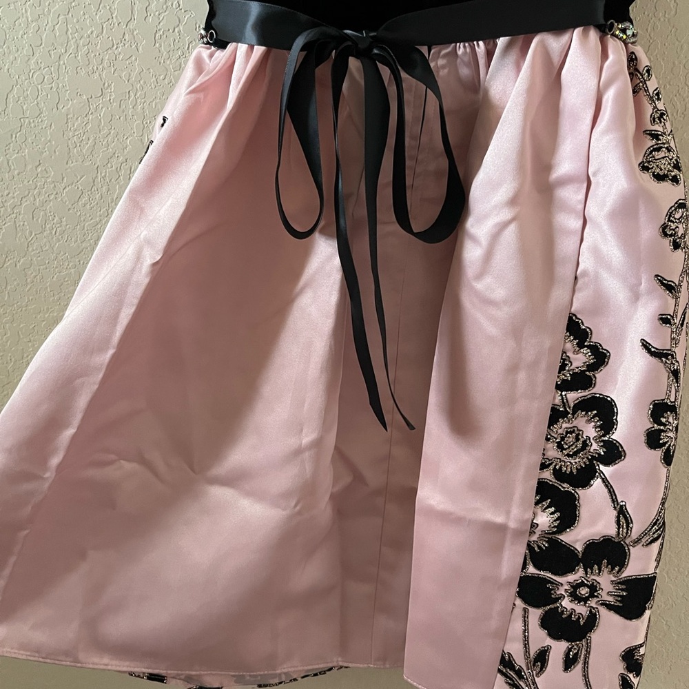 Rare Editions Girls Party Dress | Size 14 | Velvet & Satin | Rose Gold Glitter - Picture 16 of 17